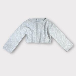 URBAN OUTFITTERS Kimchi Blue Juniper Cropped Knit Sweater Marbled Blue-Gray